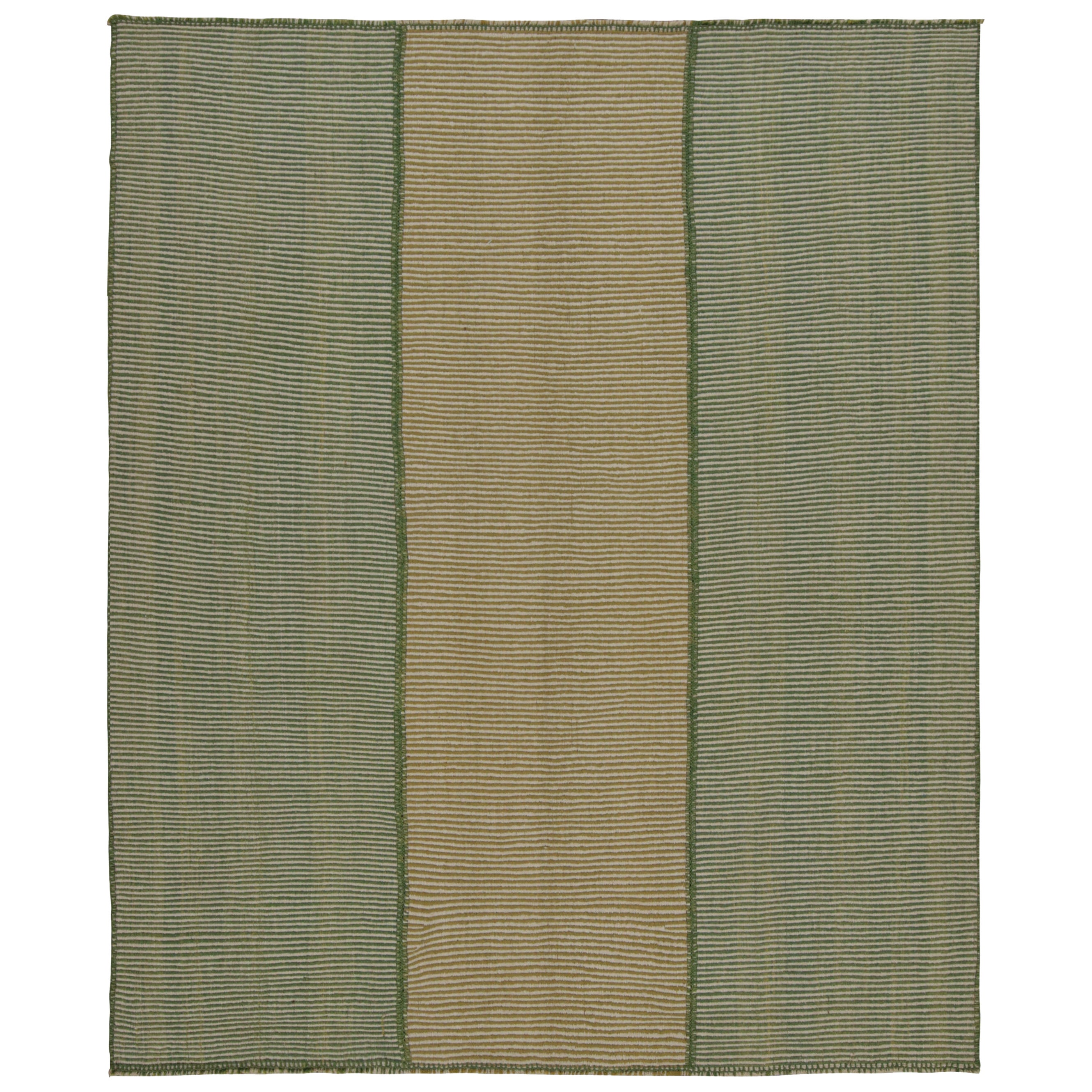 Rug & Kilim’s Modern Kilim in Beige & Green stripes