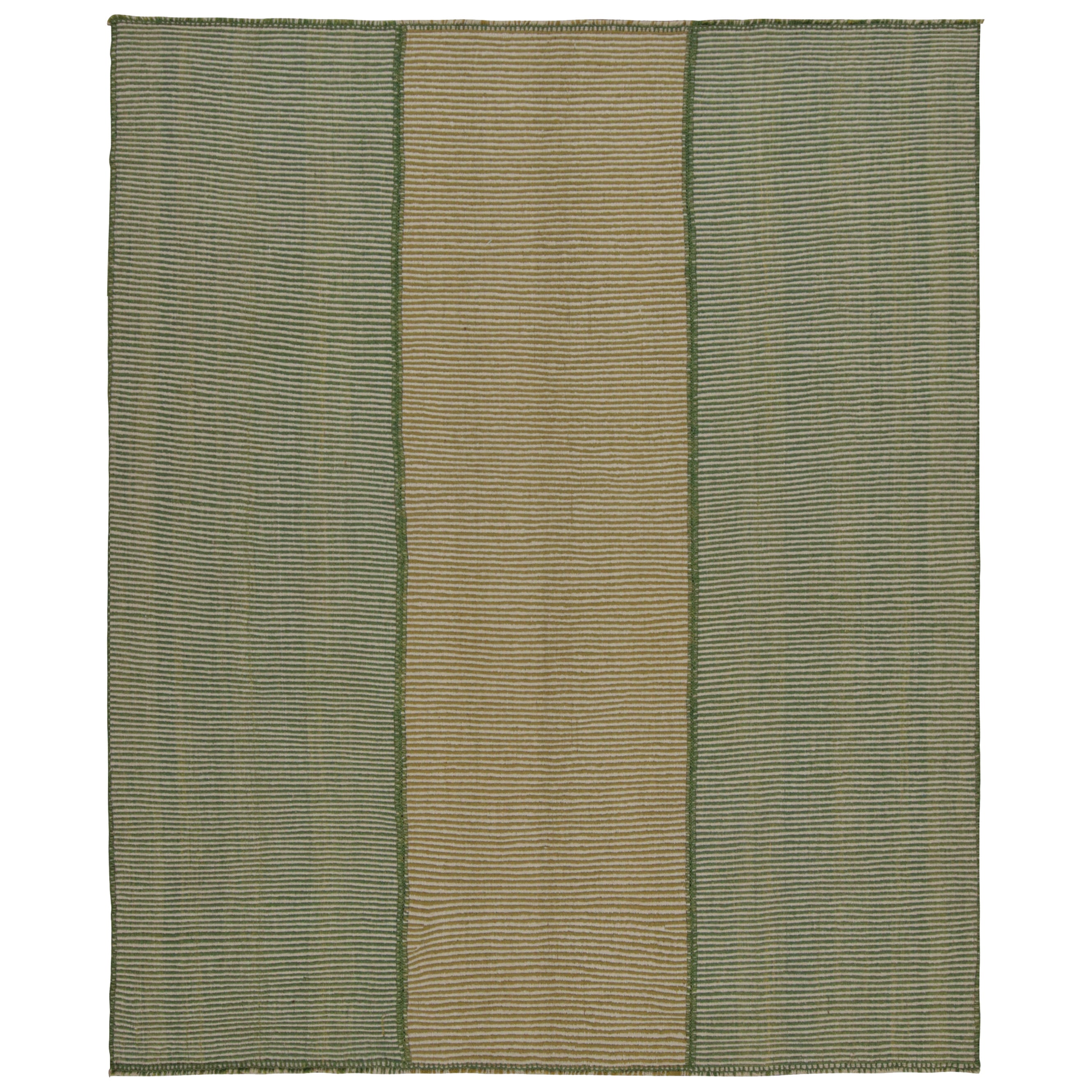 Rug & Kilim’s Modern Kilim in Beige & Green stripes