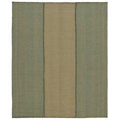 Rug & Kilim's Modern Kilim in Beige & Green stripes (en anglais)