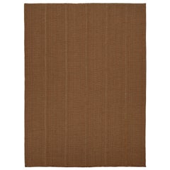 Rug & Kilim's Modern Kilim in Beige & Rust orange stripes with Taupe accents (en anglais) 