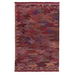 Rug & Kilim’s Modern Kilim in Red with All over Polychrome Geometric Patterns
