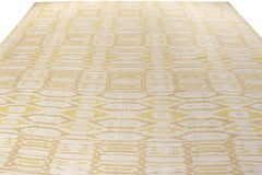 Rug & Kilim’s Modern Kilim Rug in All over Beige, White Ikats Pattern