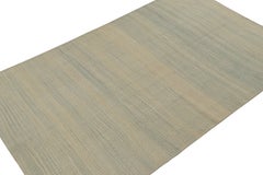 Rug & Kilim’s Modern Kilim rug in Blue and Beige Stripes and Striae