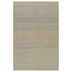 Tappeto moderno Rug & Kilim a righe e striature blu e beige