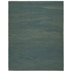 Rug 
Kilim
s Moderner Kilim-Teppich in Blau mit beigen Akzenten und Schlieren