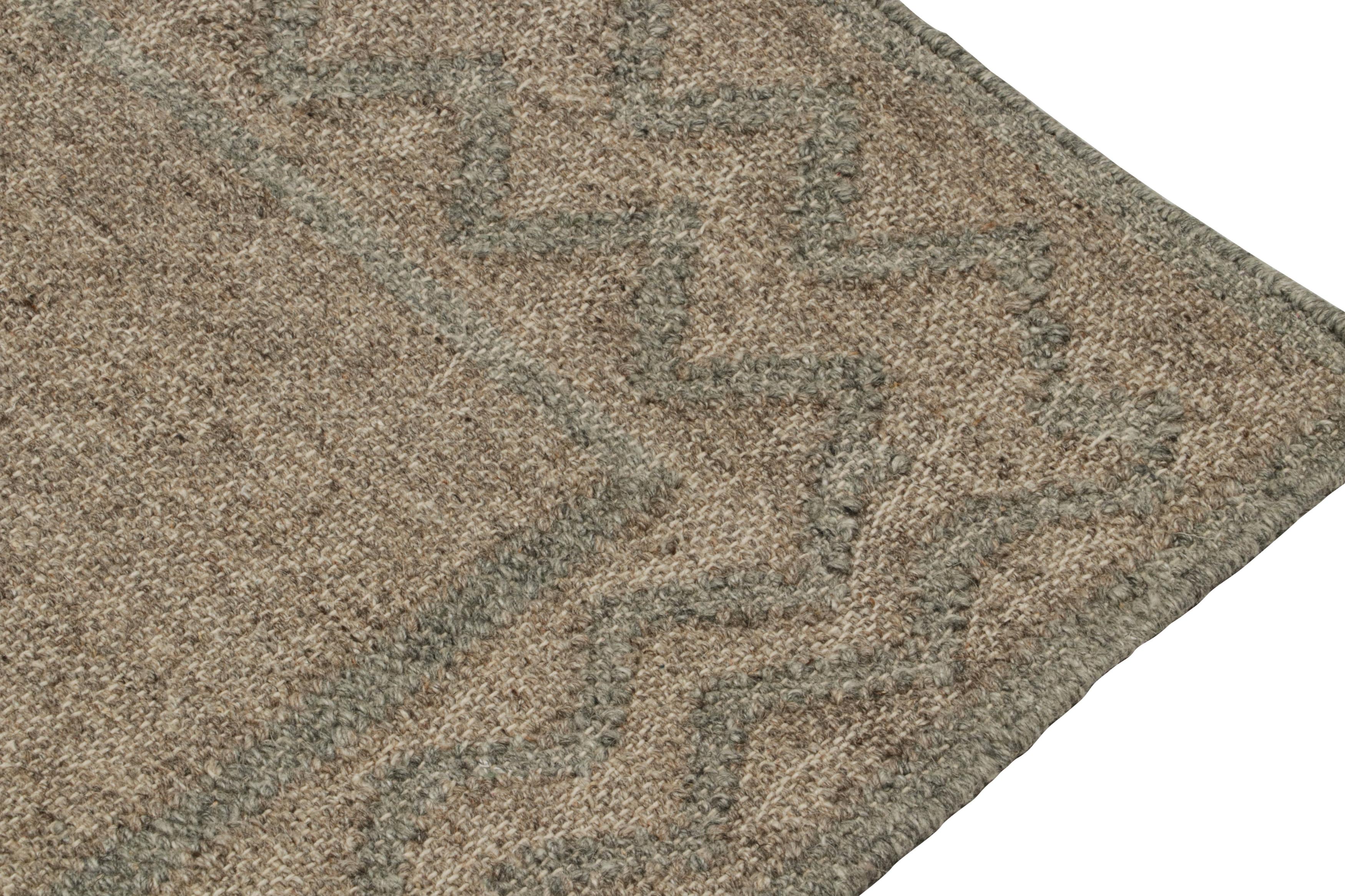 Rug & Kilims Moderner Kilim-Teppich mit braunen und grauen Mustern im Zustand „Neu“ im Angebot in Long Island City, NY
