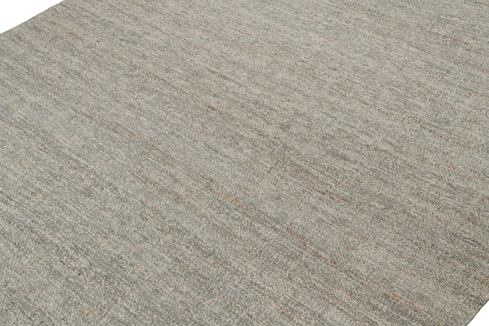 Moderne Rug & Kilim's Modern Kilim Rug in Brown & White (tapis Kilim moderne en brun et blanc) en vente