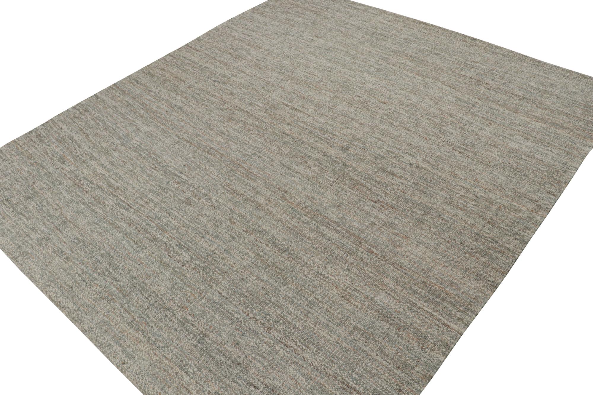 Indien Tapis Kilim moderne de Rug & Kilim en brun et blanc en vente