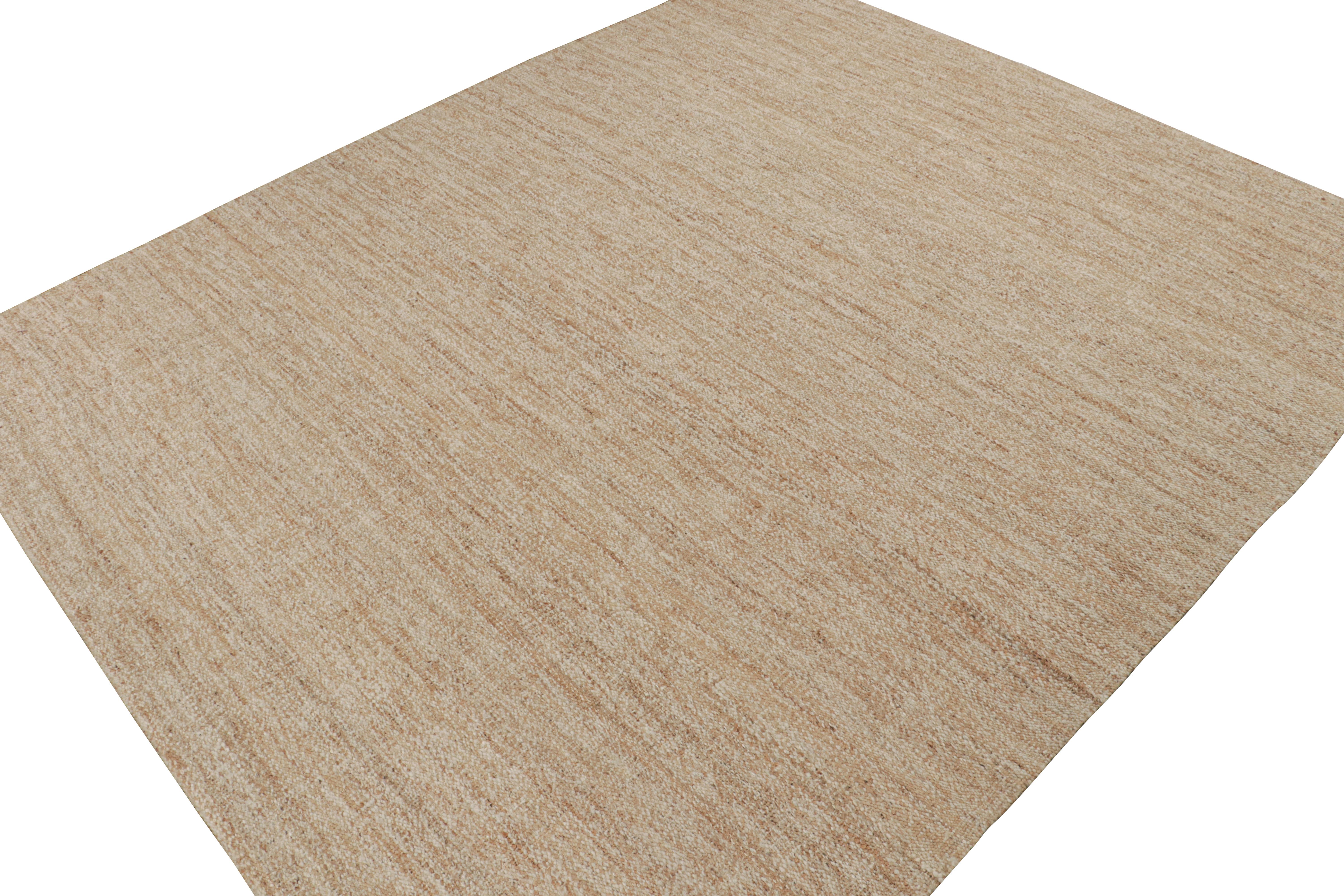 Indien Tapis Kilim moderne de Rug & Kilim en brun et blanc en vente