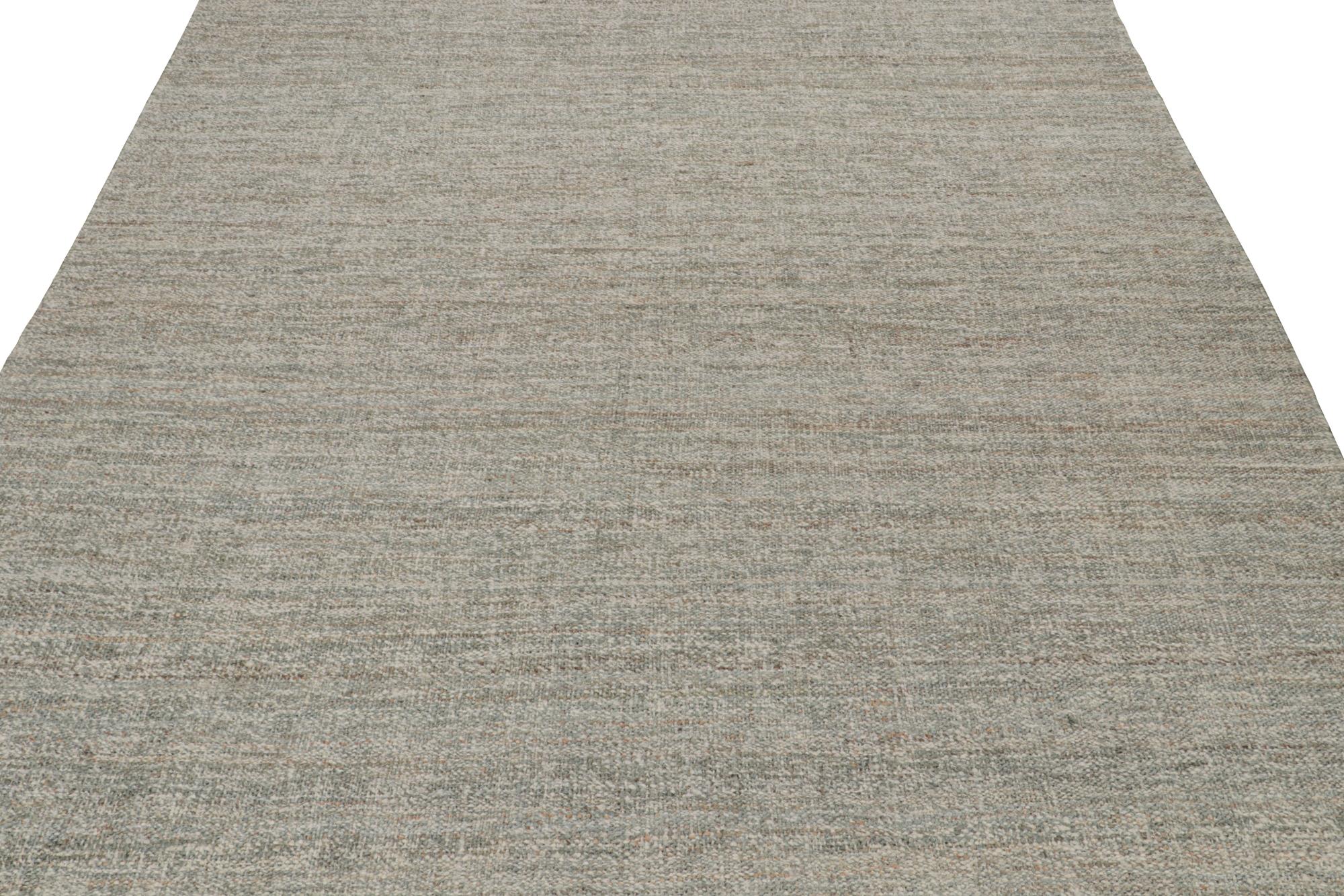 Indien Rug & Kilim's Modern Kilim Rug in Brown & White (tapis Kilim moderne en brun et blanc) en vente