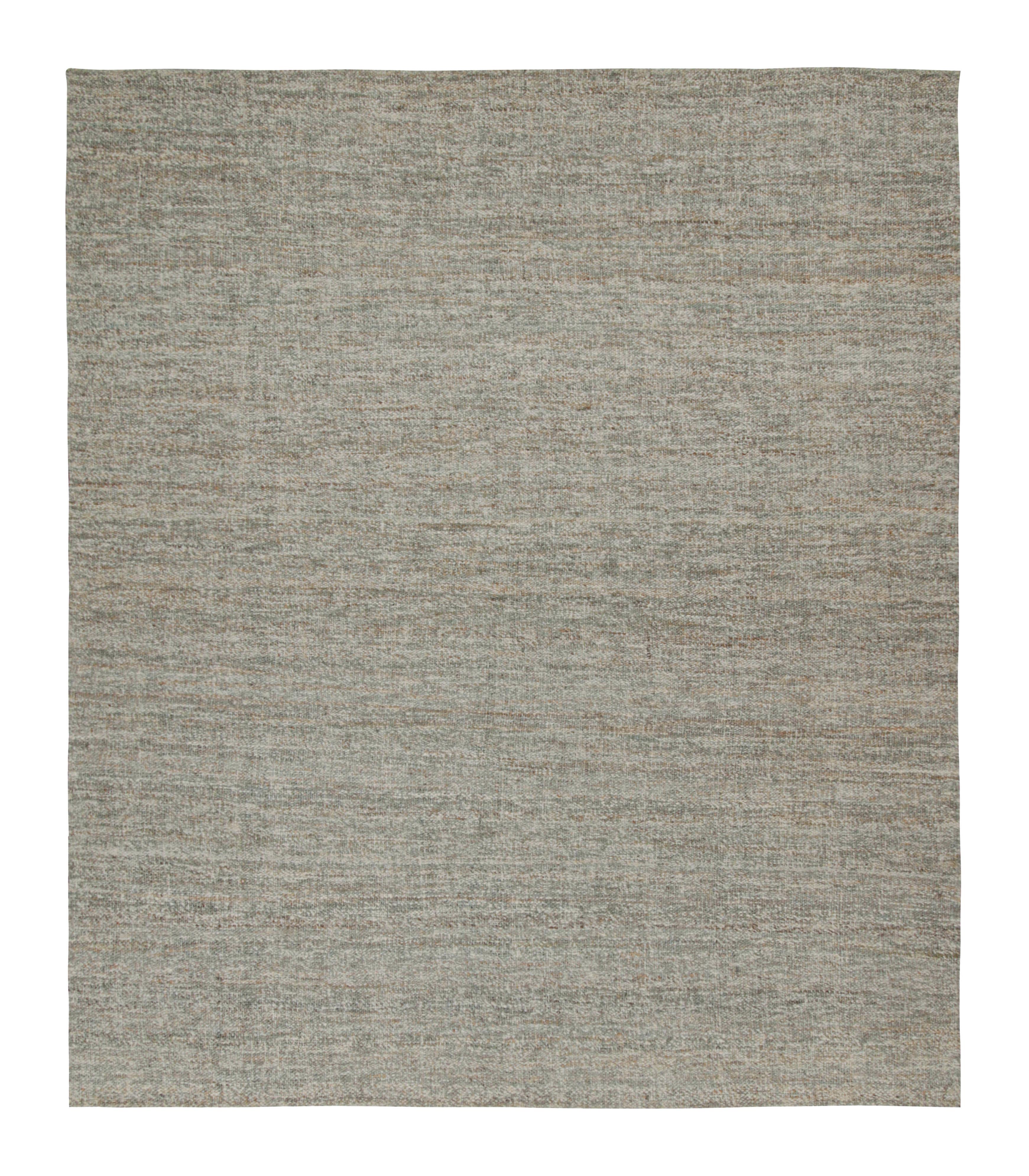 Rug & Kilim’s Modern Kilim Rug in Brown & White In New Condition For Sale In Long Island City, NY