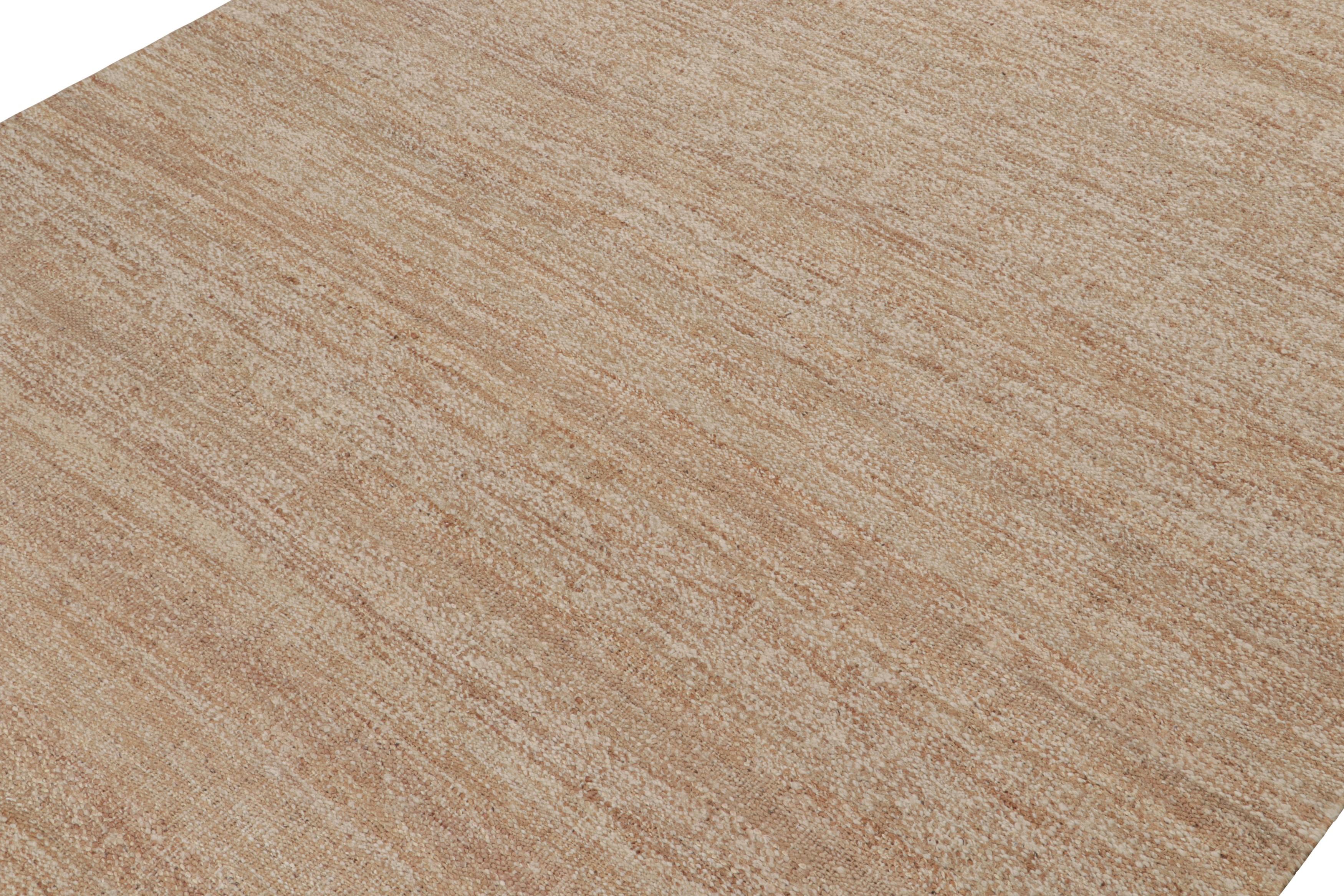 Hand-Knotted Rug & Kilim’s Modern Kilim Rug in Brown & White For Sale