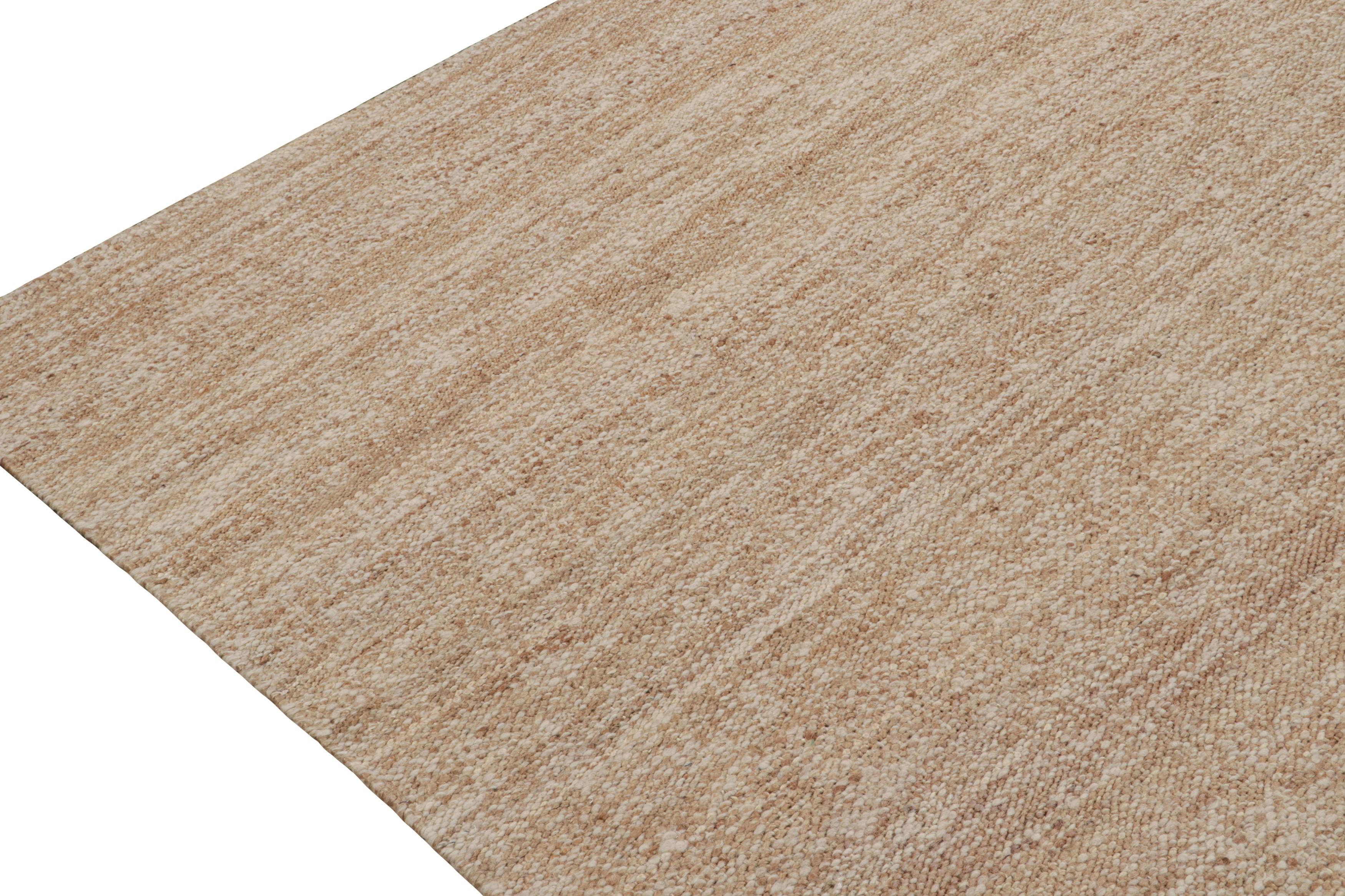 Rug & Kilim’s Modern Kilim Rug in Brown & White In New Condition For Sale In Long Island City, NY