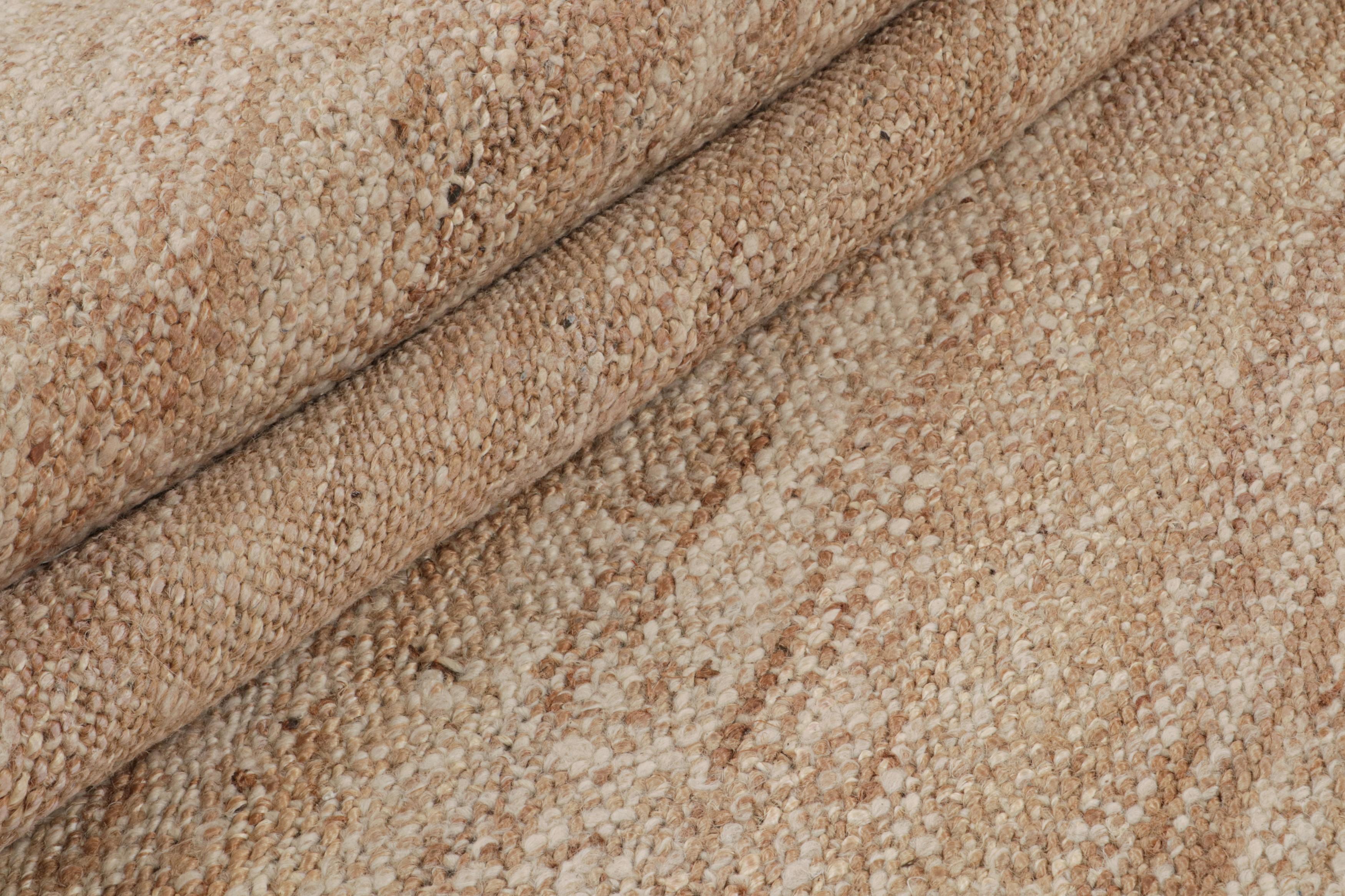 Jute Rug & Kilim’s Modern Kilim Rug in Brown & White For Sale