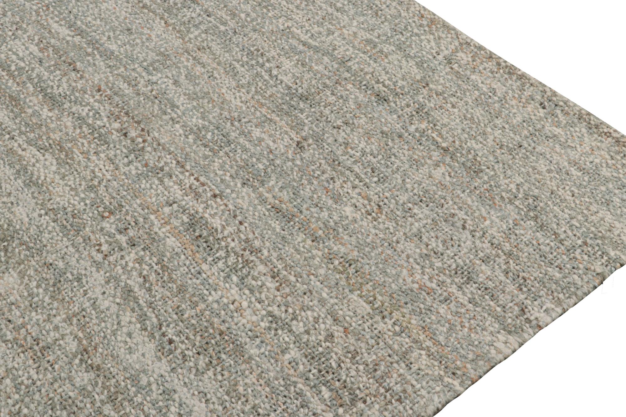 XXIe siècle et contemporain Rug & Kilim's Modern Kilim Rug in Brown & White (tapis Kilim moderne en brun et blanc) en vente