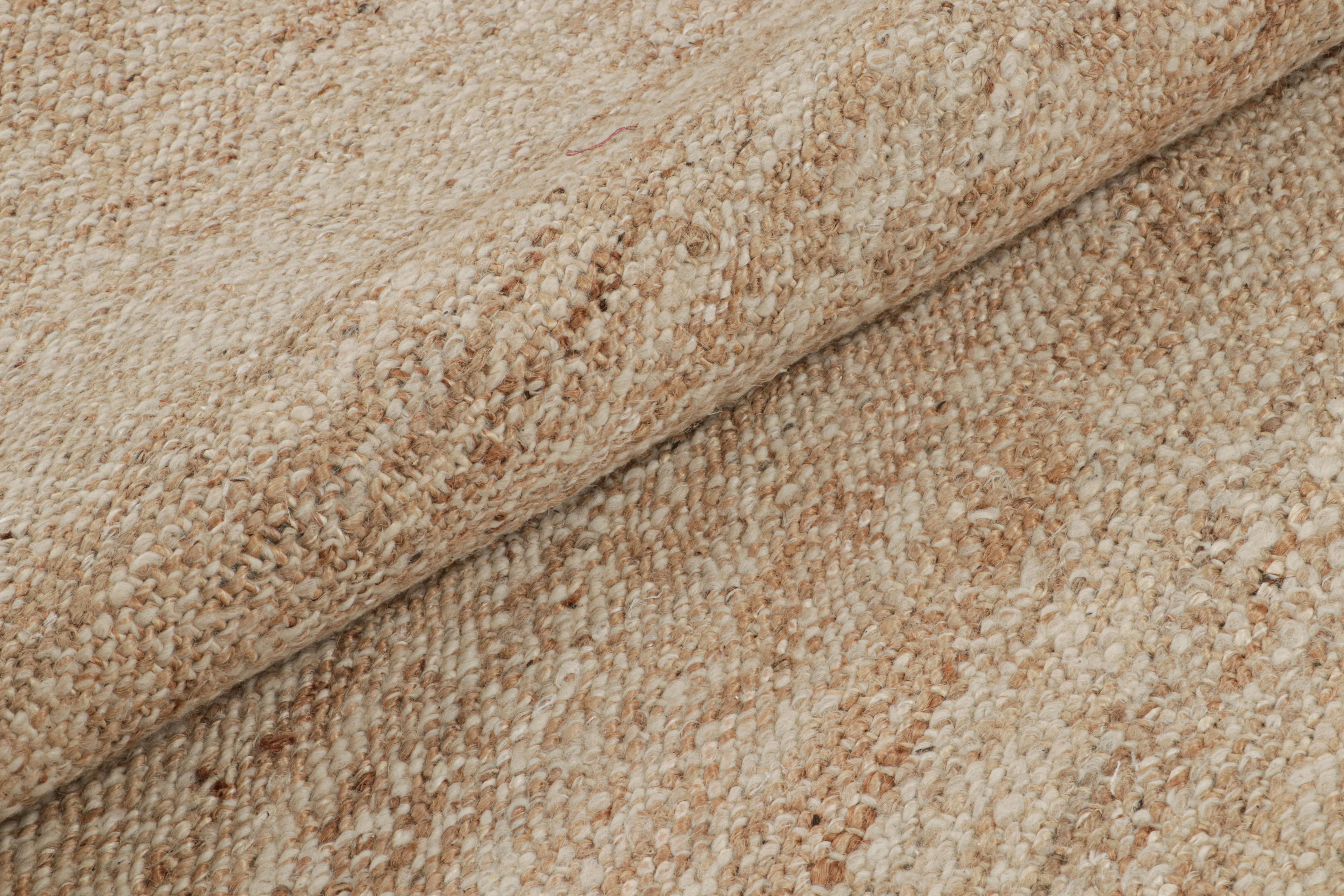 XXIe siècle et contemporain Tapis Kilim moderne de Rug & Kilim en brun et blanc en vente