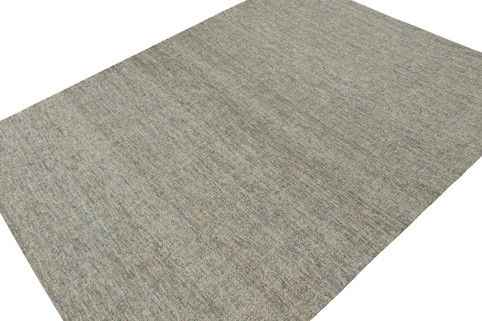 Hand-Knotted Rug & Kilim’s Modern Kilim Rug in Gray & White For Sale