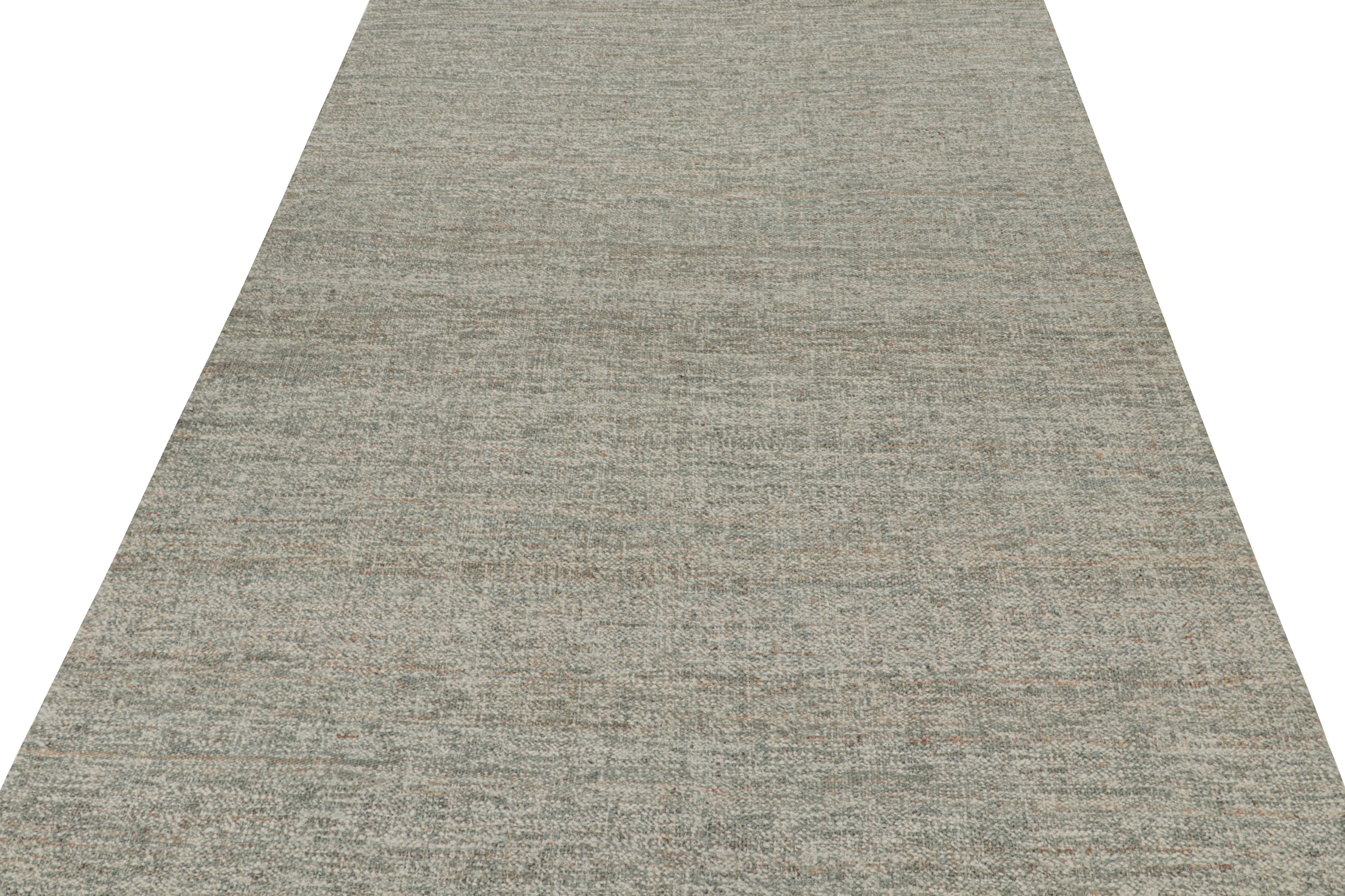 Noué à la main Rug & Kilim’s Modern Kilim Rug in Gray & White en vente