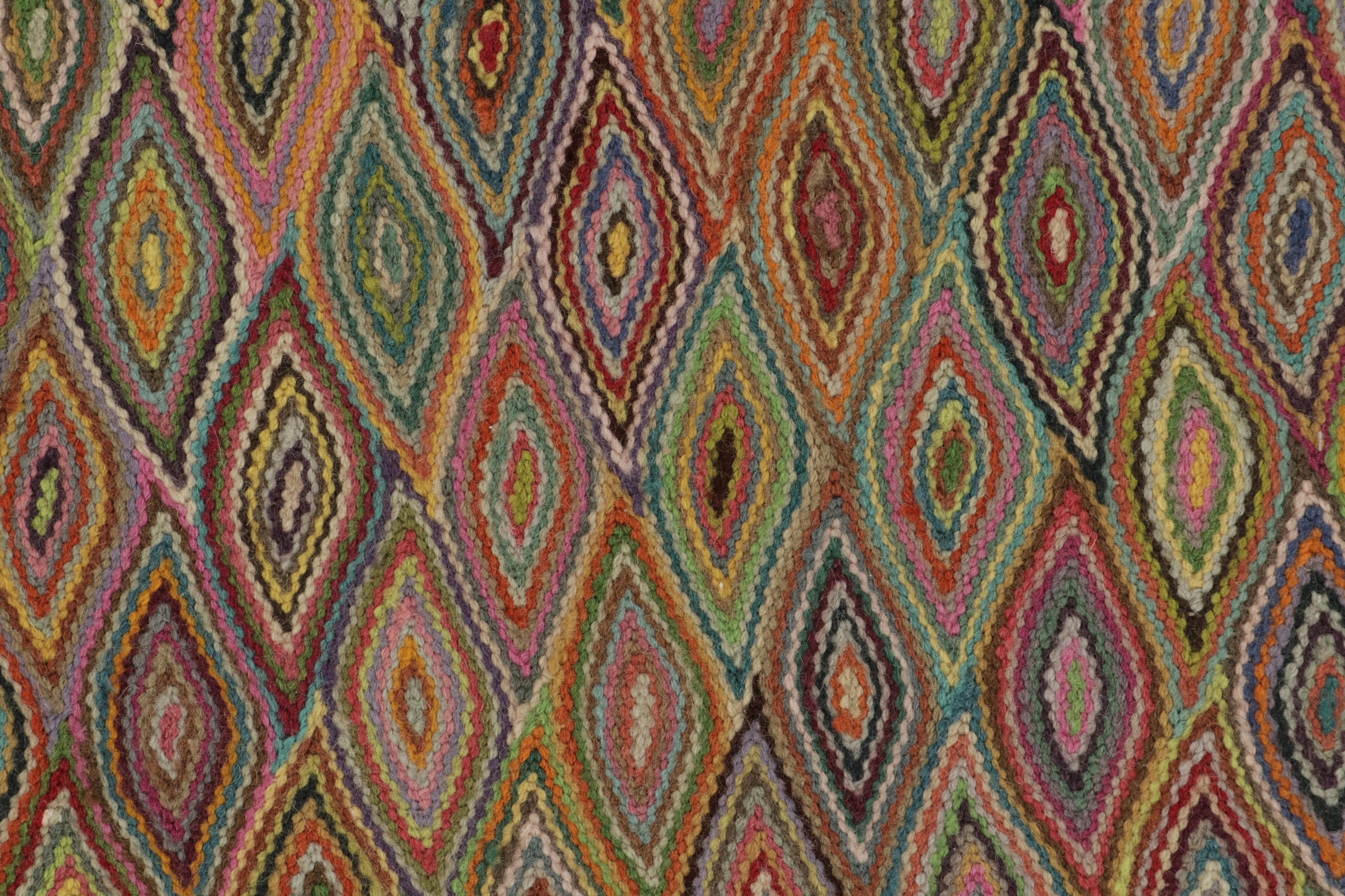 Contemporary Rug & Kilim’s Modern Kilim Rug in Multicolor Geometric Pattern For Sale