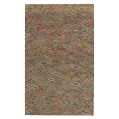 Moderner Kelim-Teppich von Teppich &amp; Kilims mit mehrfarbigem geometrischem Muster