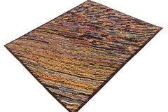 Rug & Kilim’s Modern Kilim Rug in Polychromatic Wavy Stripes