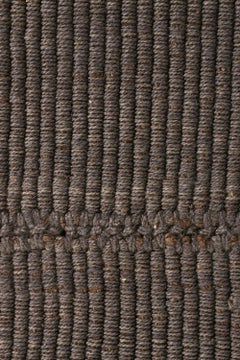 Rug & Kilim’s Modern Kilim Rug in Red and Gray-Brown Striped Patterns