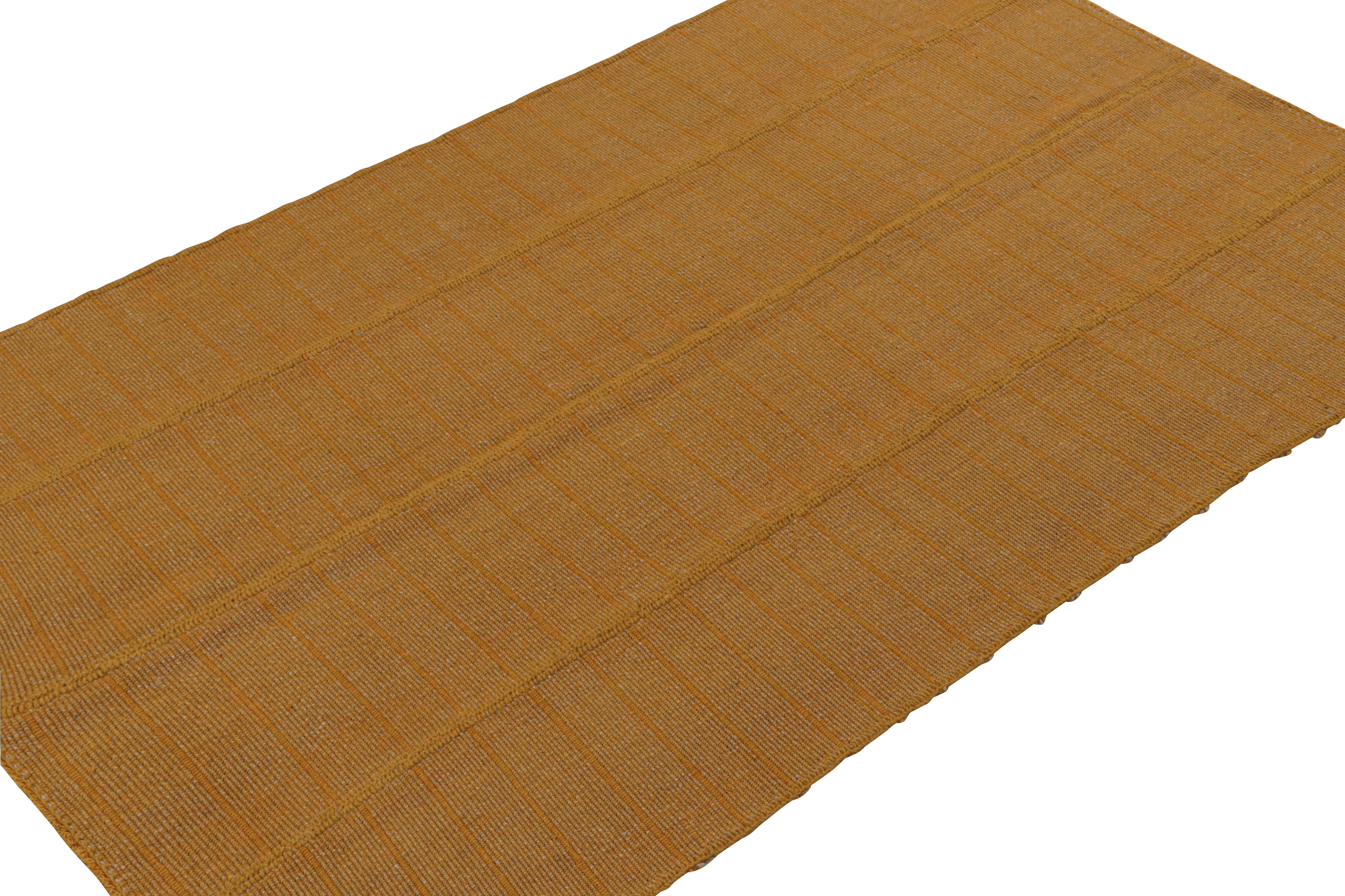 Handgewebter 6x9-Kilim aus Wolle, aus einer kühnen neuen Linie zeitgenössischer Flachgewebe von Rug & Kilim.

Über das Design: 

Unser neuester 
