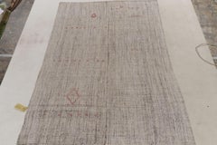 Rug & Kilim's Modern Kilim Striped Beige Gray and Green Transitional Flat-Weave