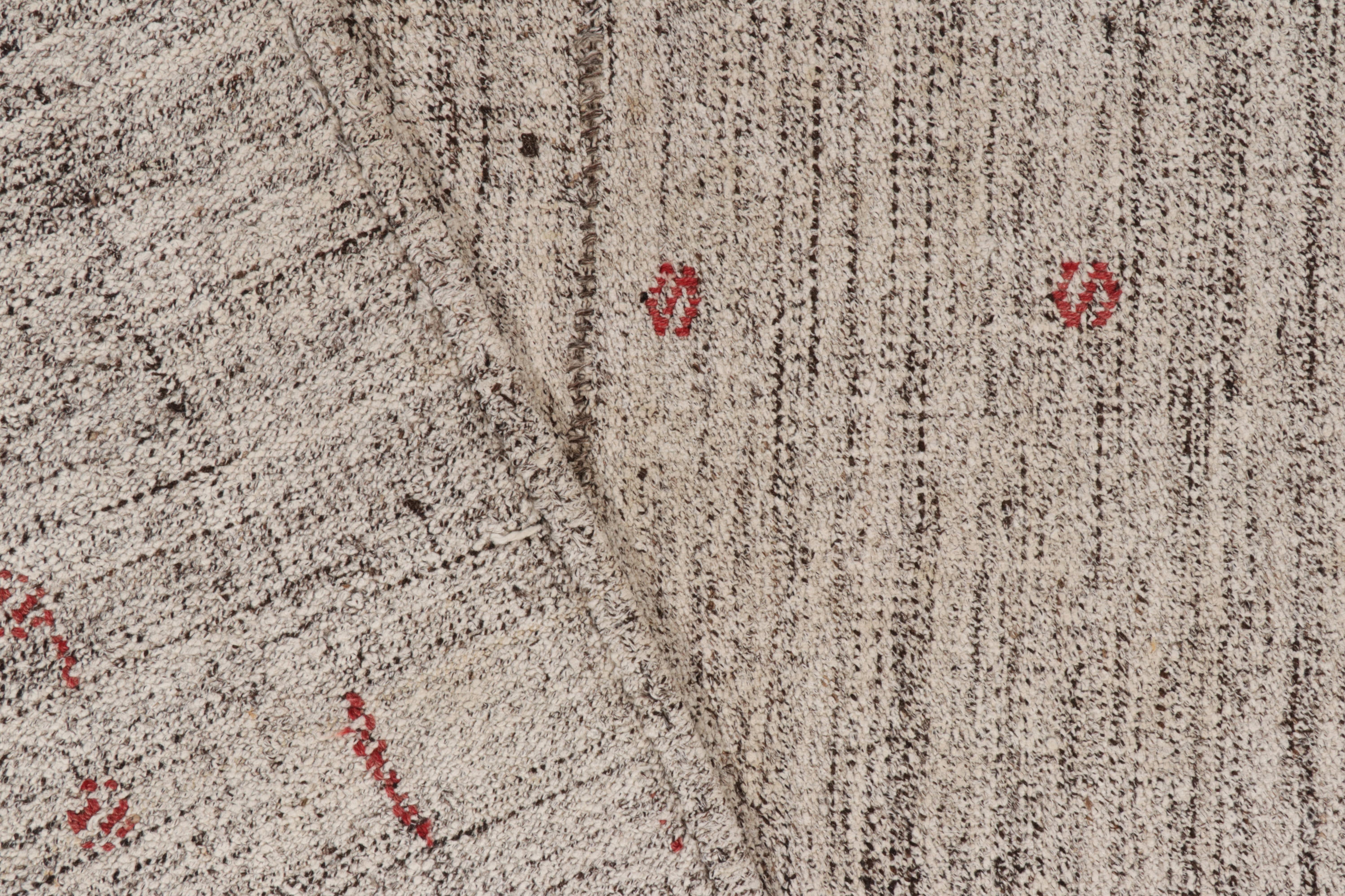 Contemporary Rug & Kilim's Modern Kilim Striped Beige Gray and Green Transitional Flat-Weave For Sale