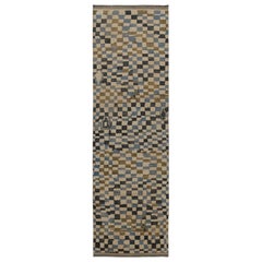 Rug
Kilim’s Modern Moroccan- Inspired Runner Rug in Blue-Gray Abstract Mosaic
