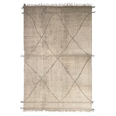 Rug & Kilim’s Modern Moroccan Style Kilim in White and Black Trellis Pattern