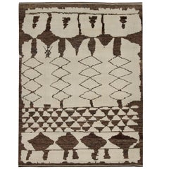 Rug & Kilim’s Modern Moroccan Style Rug in Beige and Brown Geometric Patterns