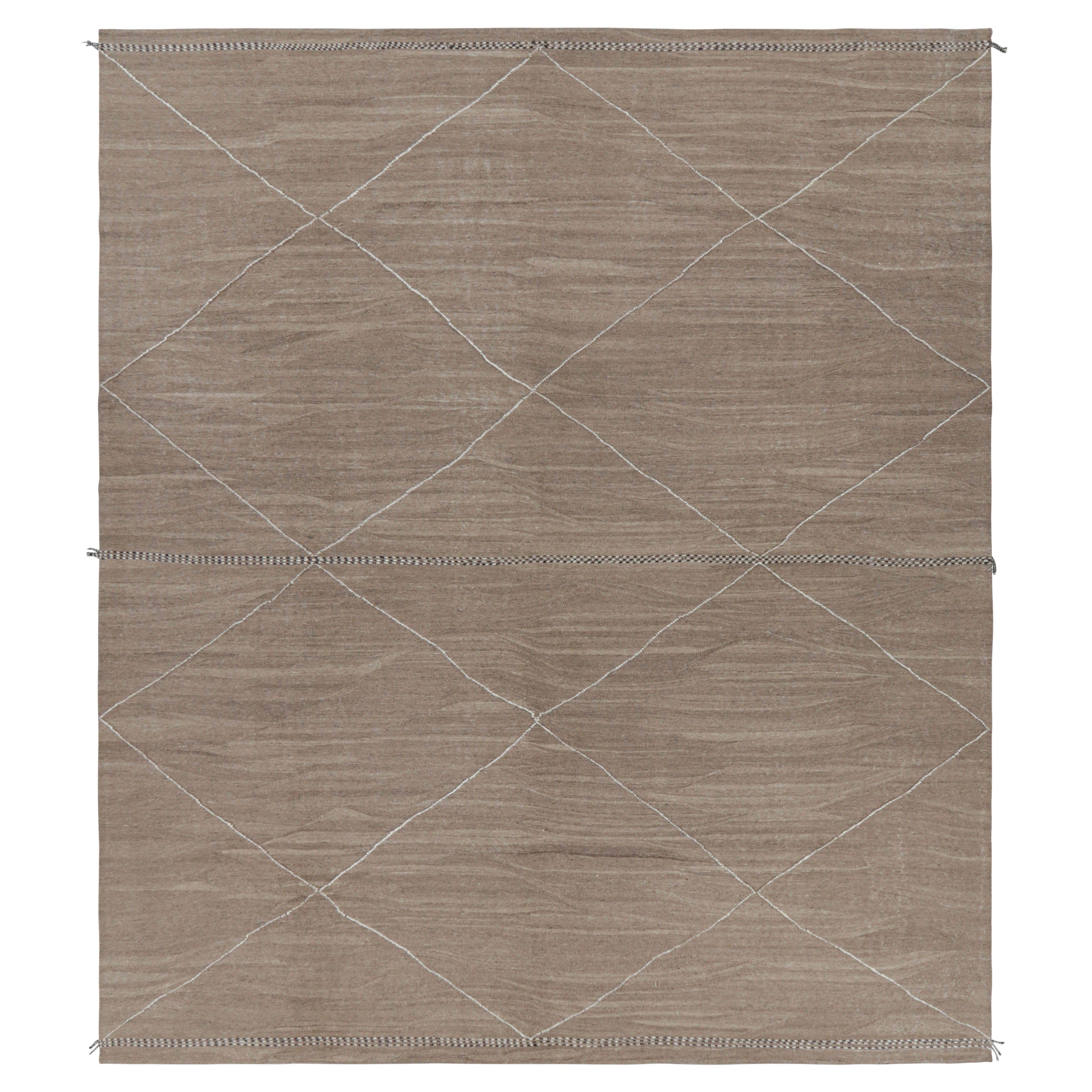 Rug 
Kilims moderner Teppich im marokkanischen Stil in Beige mit geometrischen Mustern im Angebot