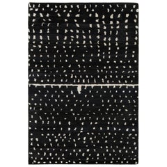Rug & Kilim's Modern Moroccan Style Rug in schwarz-weißem geometrischem Muster