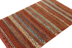 Rug & Kilim’s Modern Moroccan Style Rug with Orange & Beige Geometric Patterns