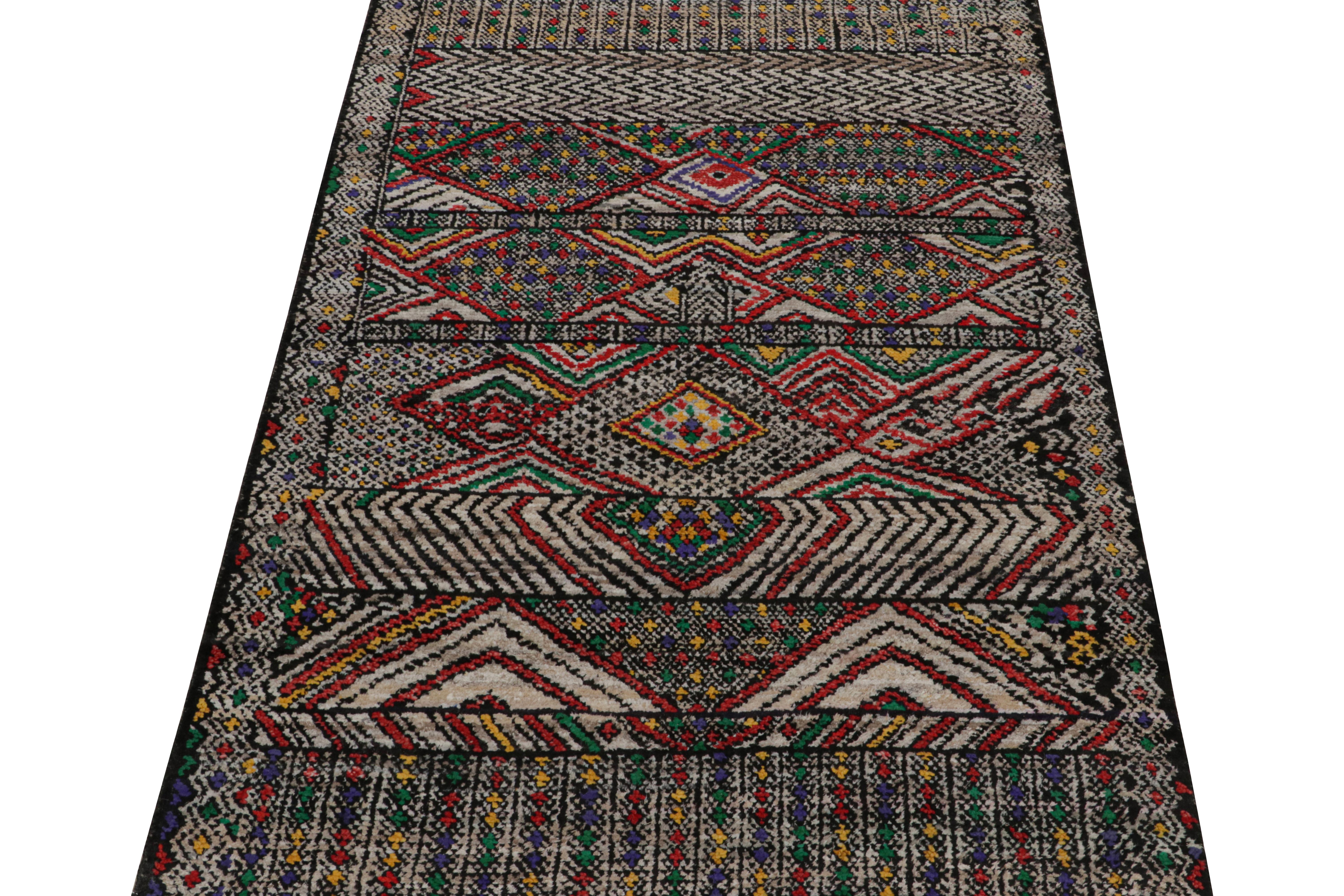Tribal Rug & Kilim’s Modern Moroccan Style Rug with Polychromatic Patterns For Sale