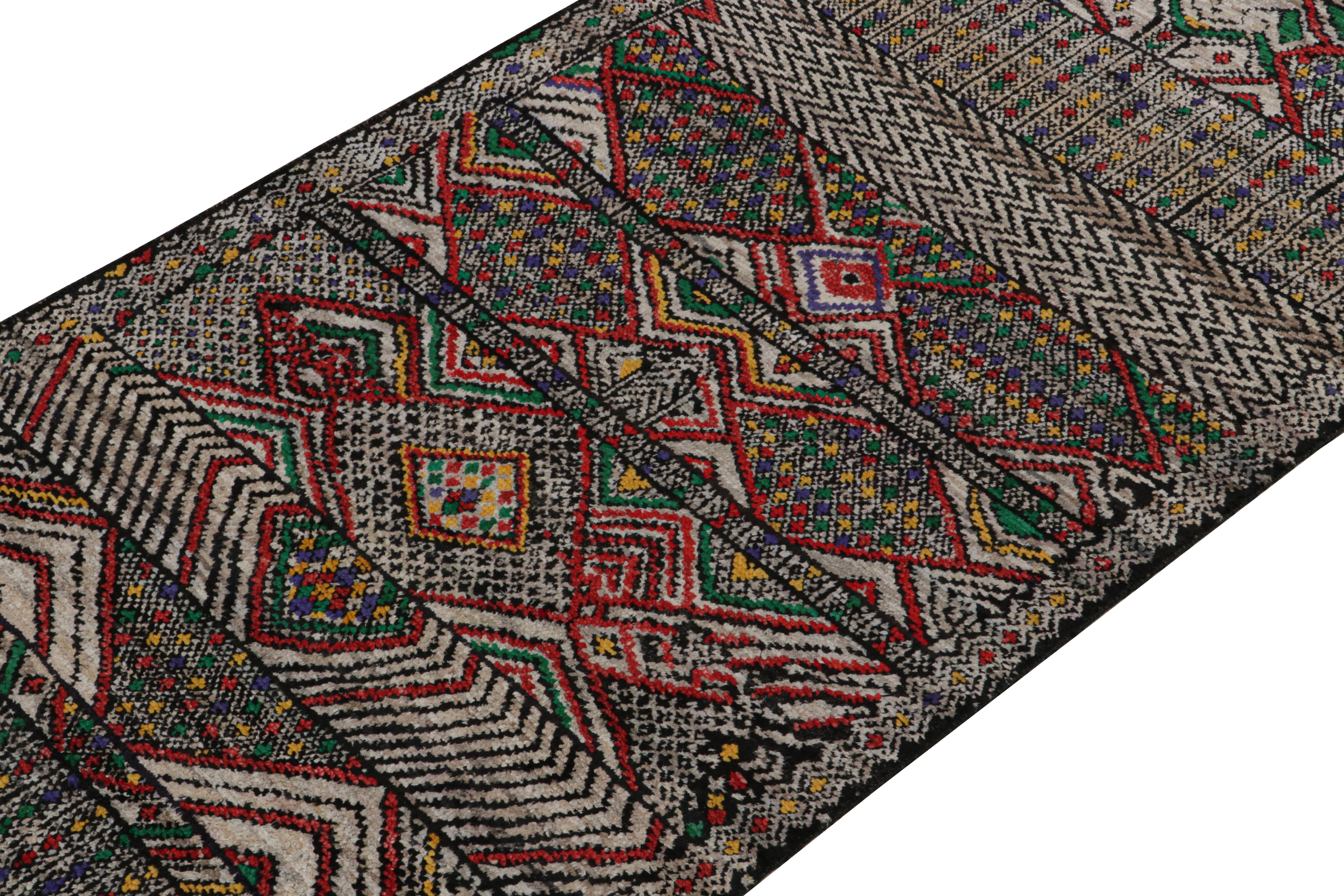 Indian Rug & Kilim’s Modern Moroccan Style Rug with Polychromatic Patterns For Sale