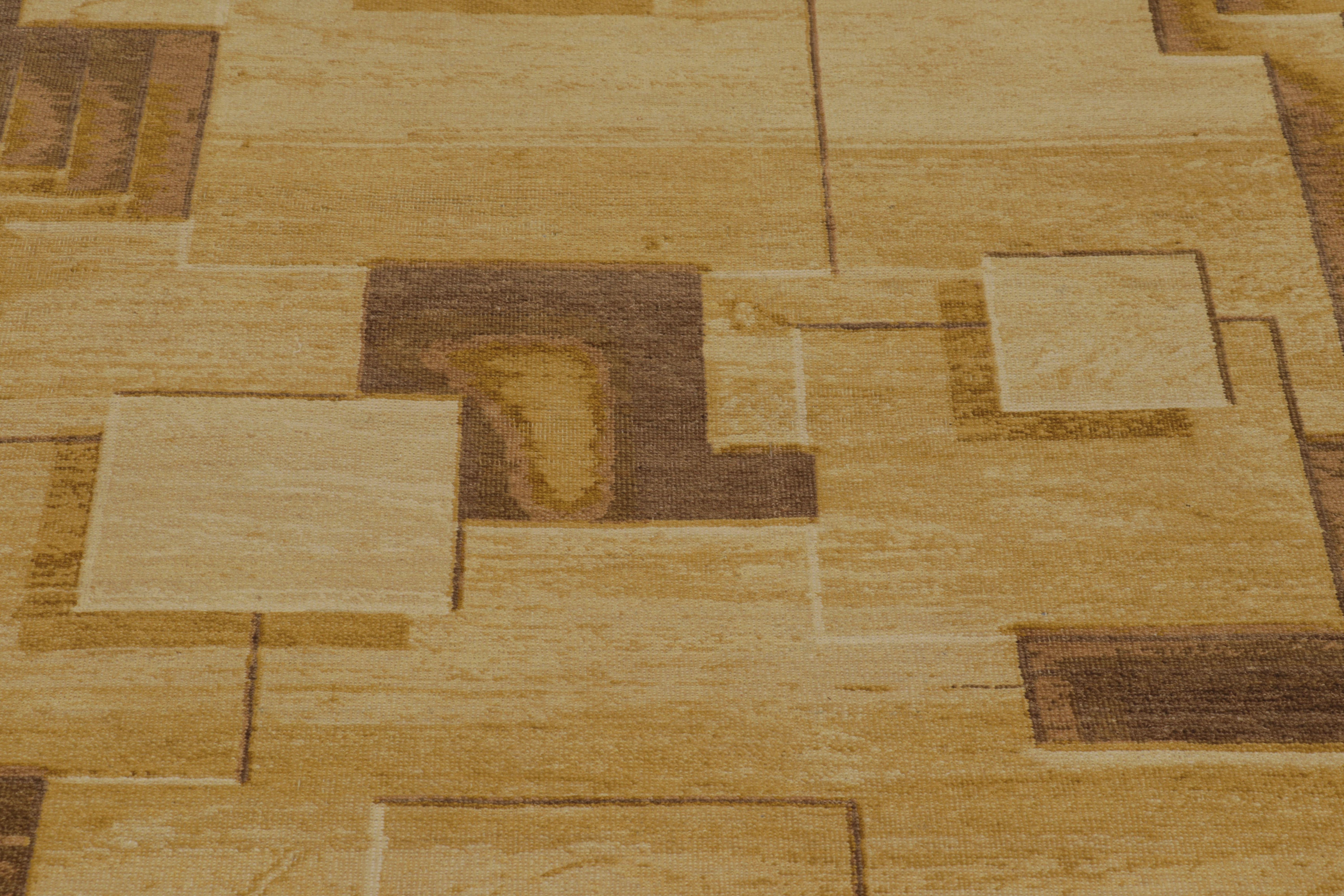 Rug & Kilims moderner optischer Täuschungsteppich in Canyon Gold und Mocha (Moderne) im Angebot
