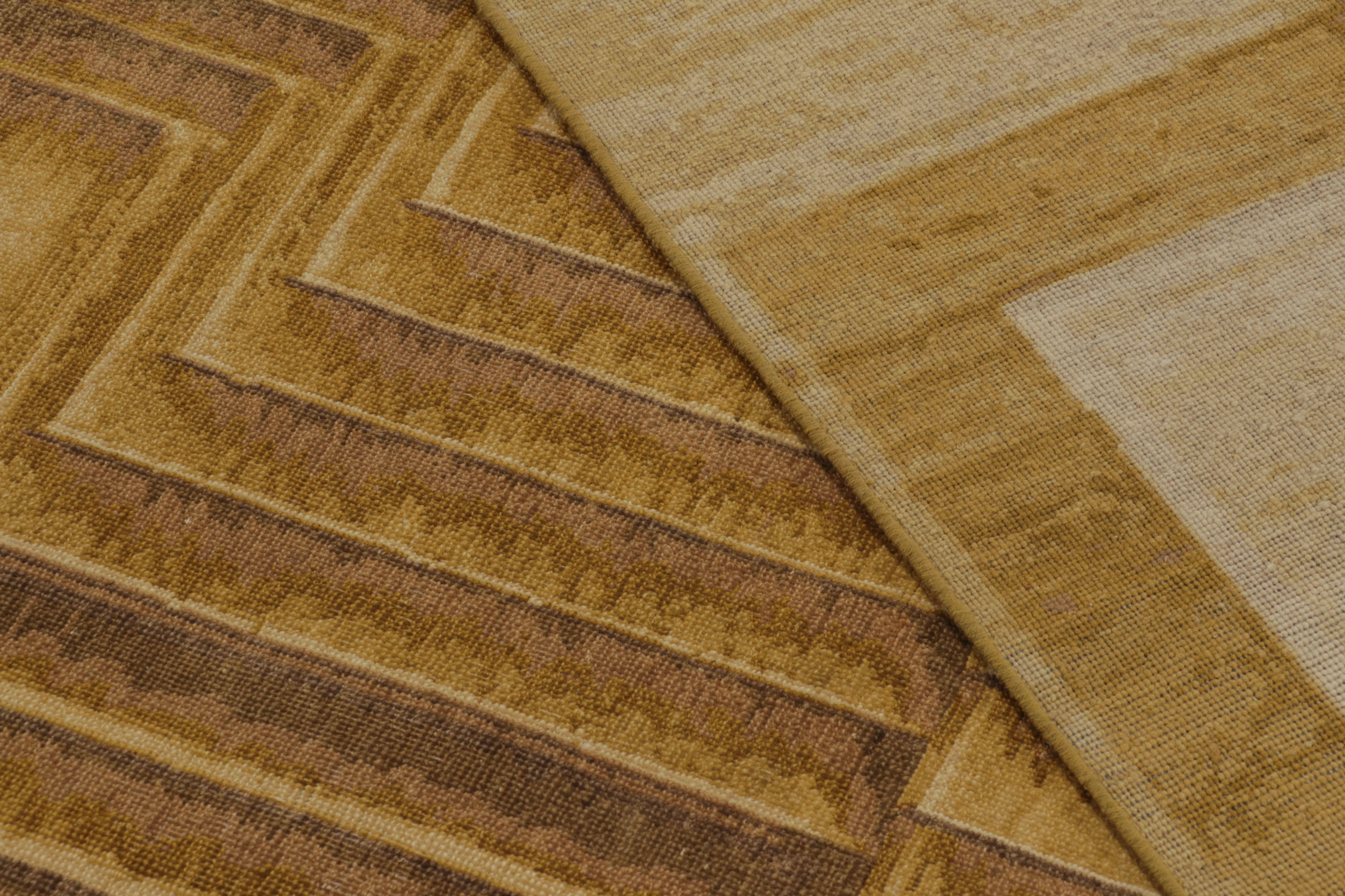 Rug & Kilims moderner optischer Täuschungsteppich in Canyon Gold und Mocha im Angebot 1