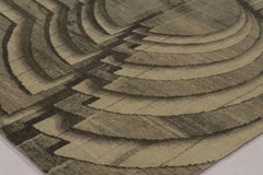 Rug & Kilim's Bold Modern Optical illusion Rug, Charcoal and Taupe Geometric