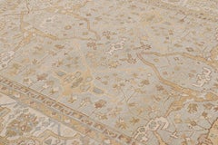 Rug & Kilim’s Modern Oushak Style Rug in Blue and Gold with Floral Patterns