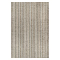 Rug & Kilim’s Modern Oversized Rug in Beige, White and Gray Stripes