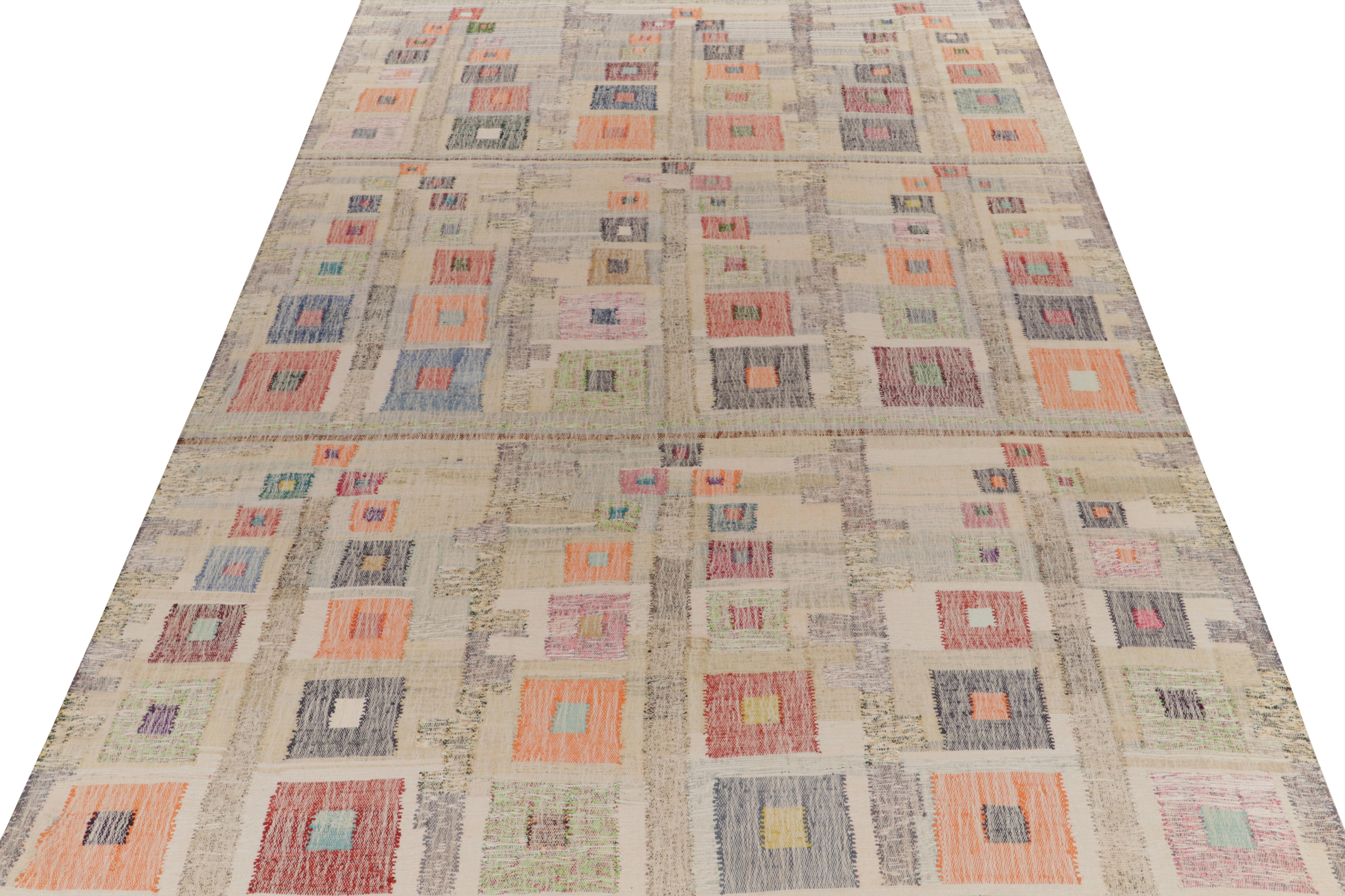 Moderne Tapis et kilim moderne Kilims en patchwork à motifs géométriques multicolores en vente
