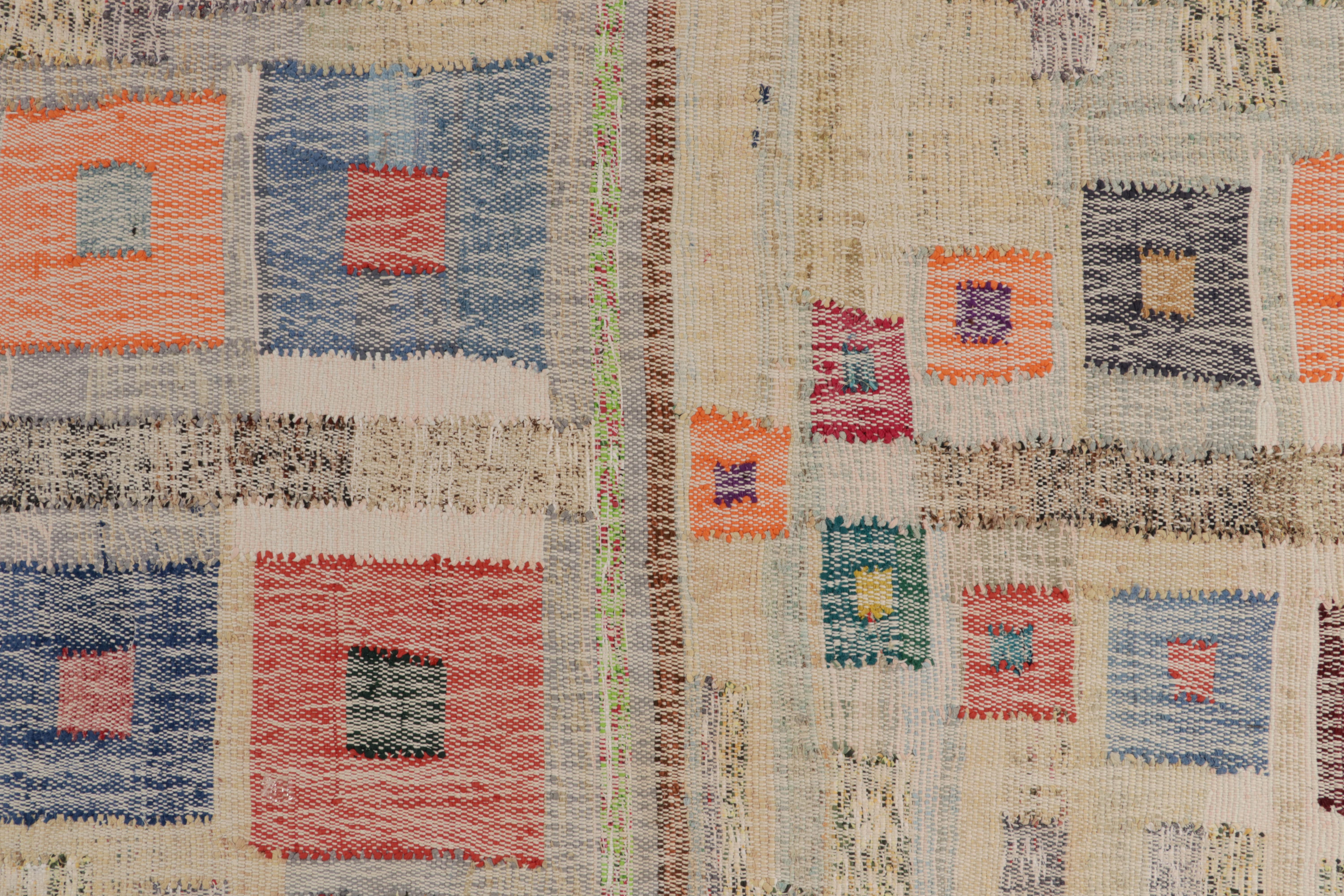 Noué à la main Tapis et kilim moderne Kilims en patchwork à motifs géométriques multicolores en vente