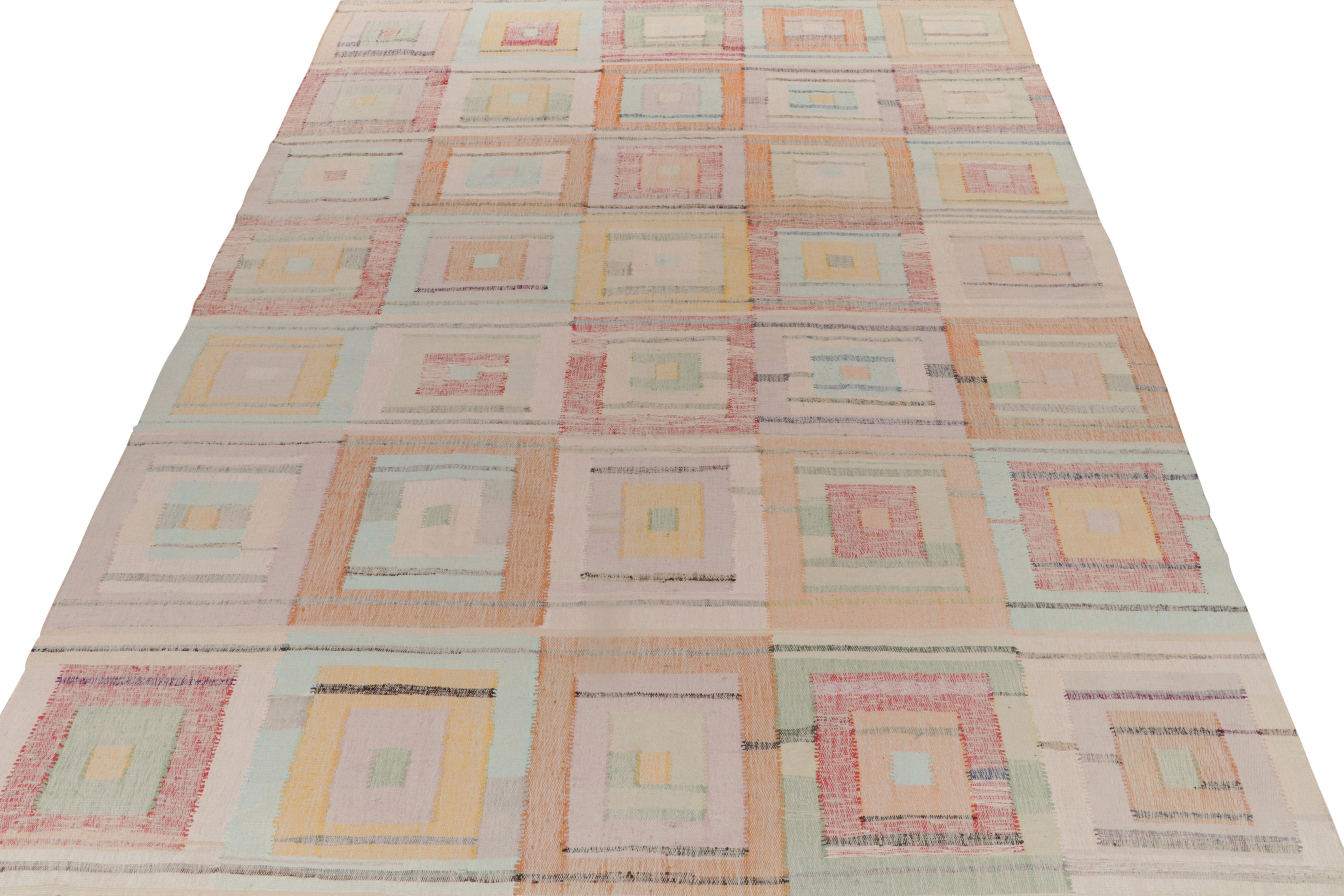 Moderne Tapis et kilim moderne Kilims en patchwork à motifs géométriques polychromes en vente