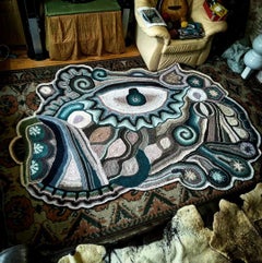 Rug & Kilim's Modern Patchwork Kilim Rug in Gray Multi-Color Stripe Pattern