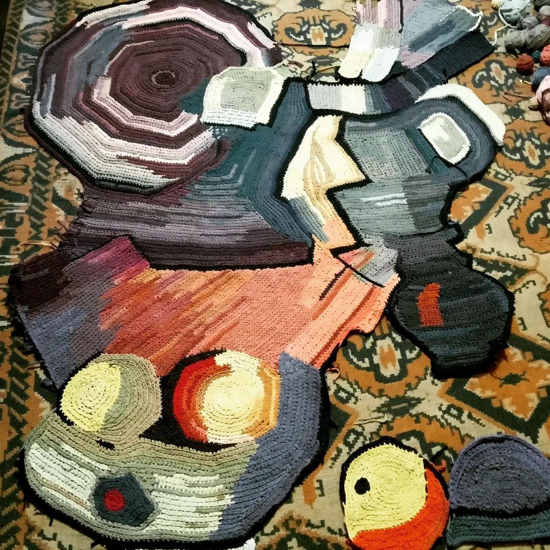 Rug & Kilim's Moderner Patchwork-Kilimteppich in grauem mehrfarbigem Streifenmuster im Zustand „Neu“ im Angebot in Vilnius, LT