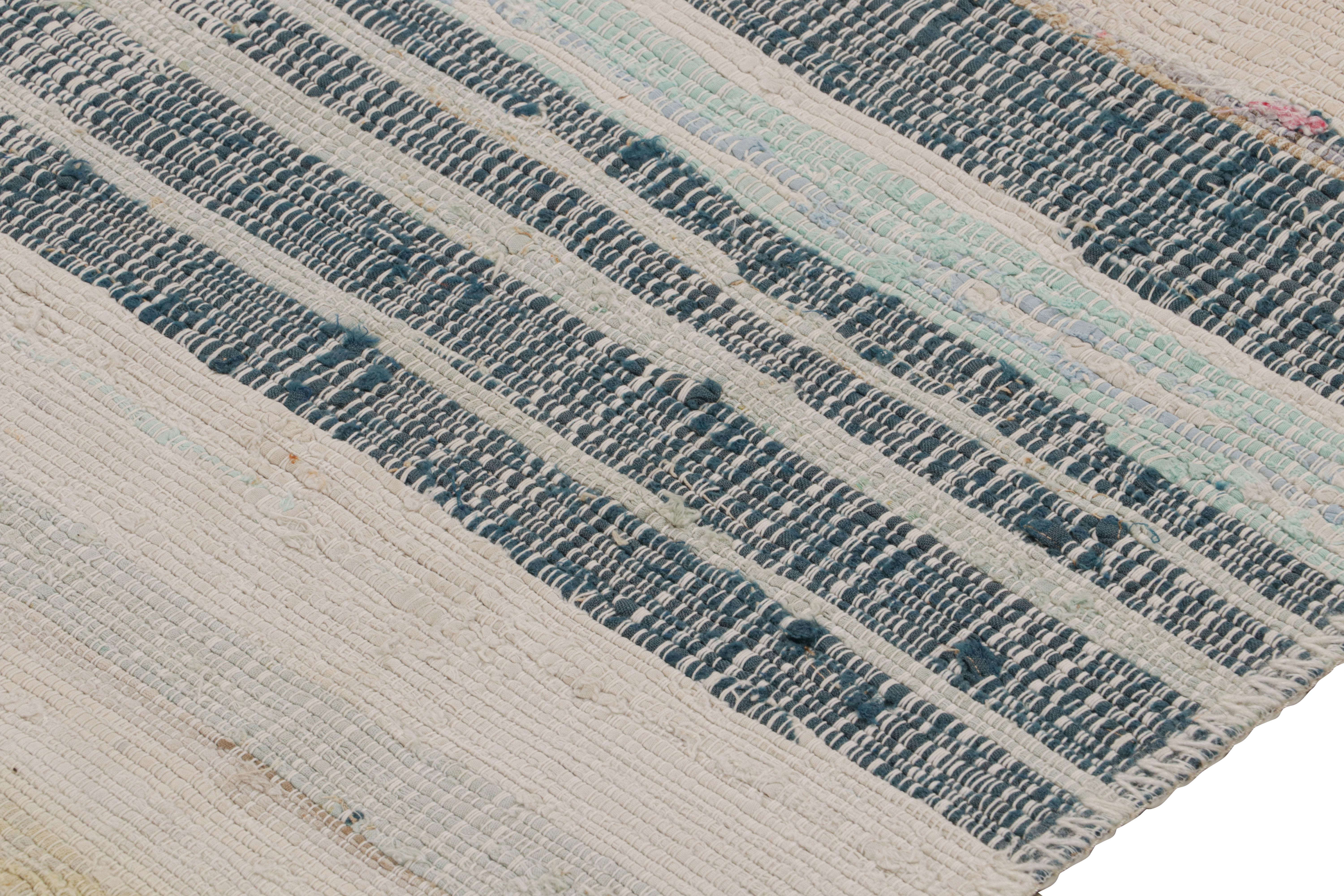Tapis et tapis de couloir Kilim modernes patchwork à motif de rayures grises et multicolores Neuf - En vente à Long Island City, NY