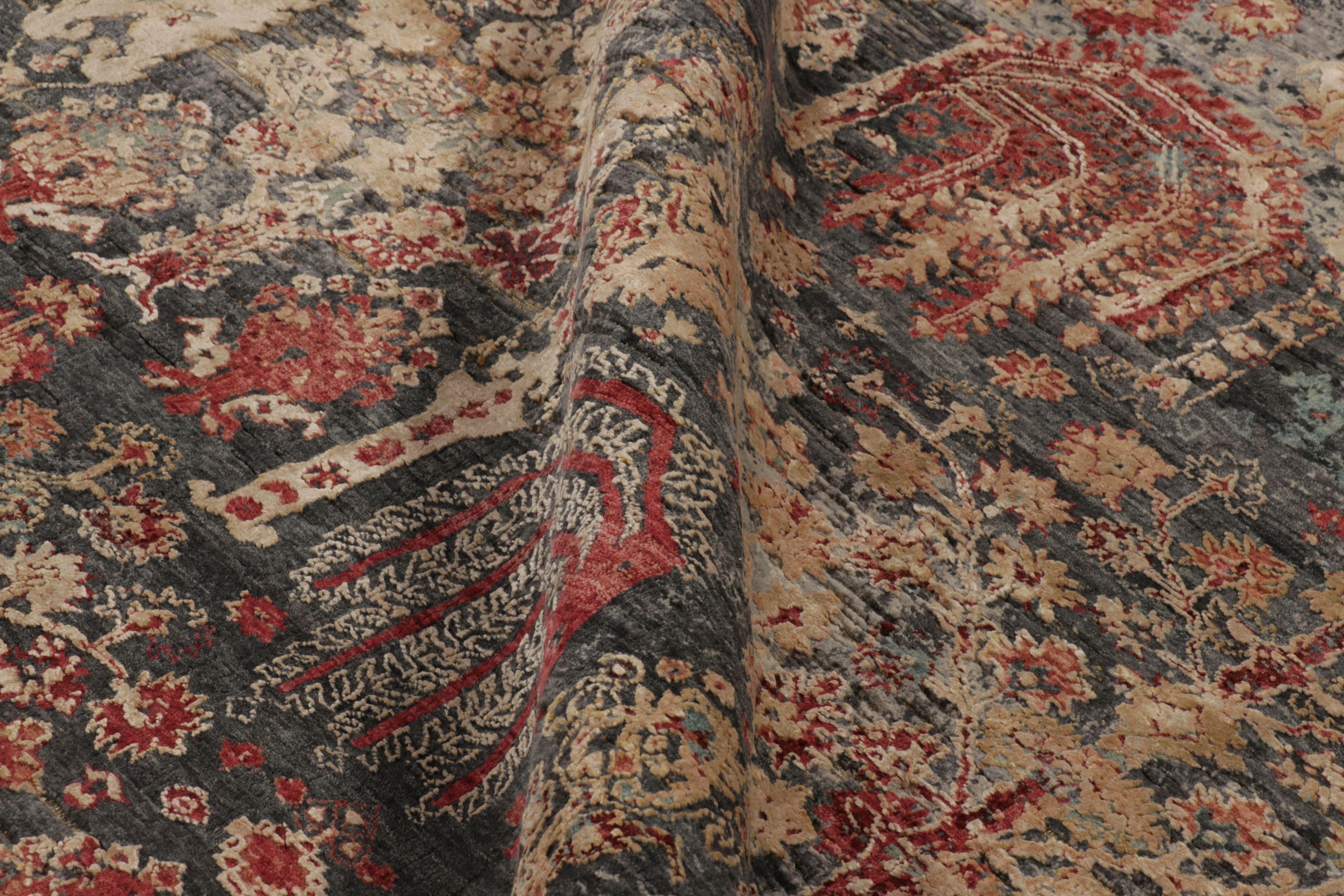 Rug & Kilim’s Modern Persian Style Rug in Blue with Colorful Tree of Life For Sale 3