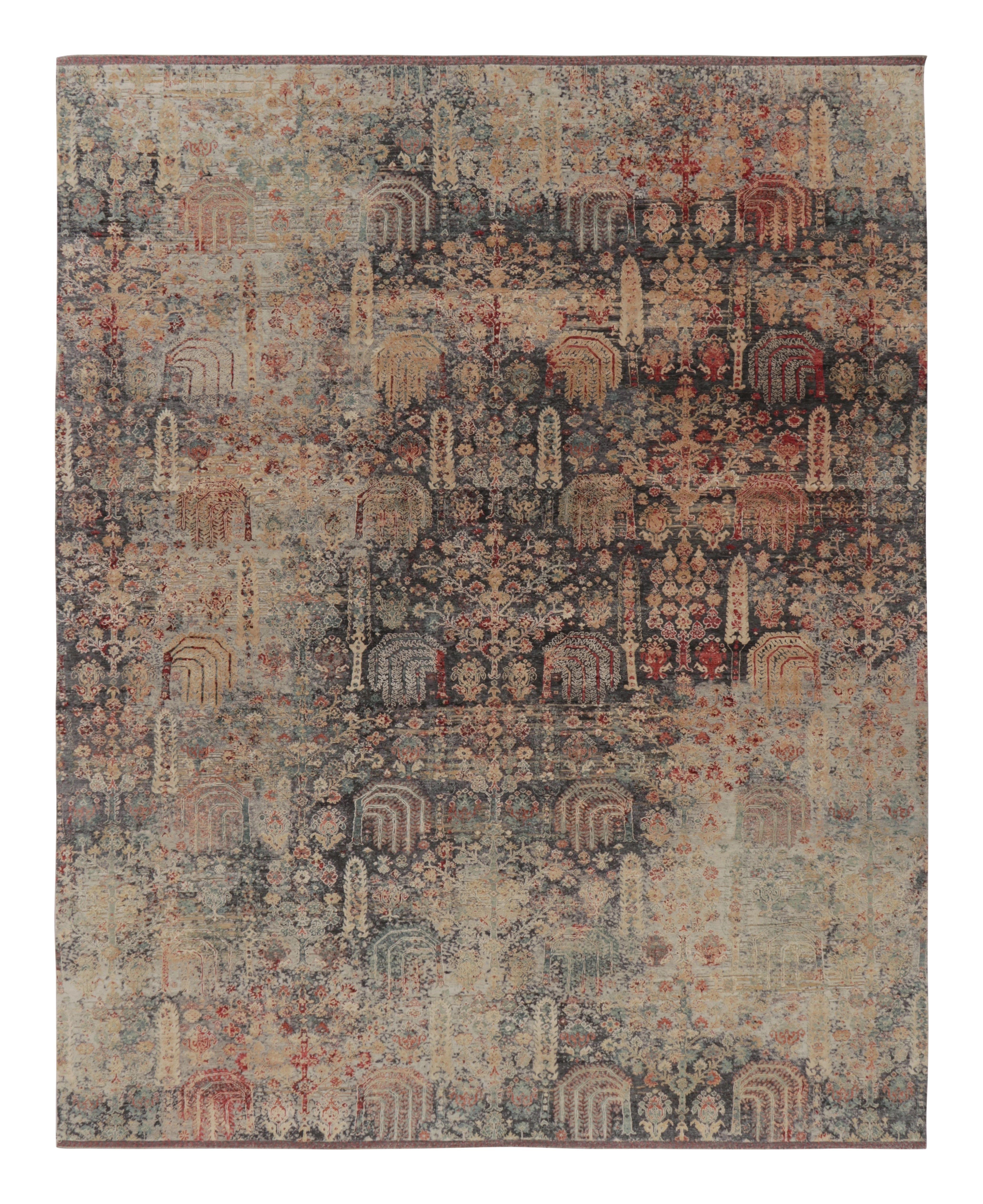 Made with a luxurious blend of hand-knotted wool and silk, this 12x15 contemporary rug is a bold addition to Rug 
Kilim’s Modern Classics Collection—a luxurious reimagining of historic designs in a unique color effect, like this piece’s homage